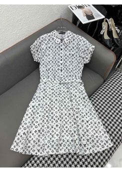Louis Vuitton Monogram Print Flutter Sleeve Dress LV2512418