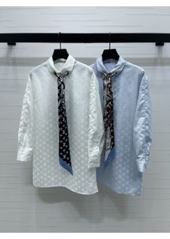 Louis Vuitton Monogram Scarf Detail Long Shirt Dress LV2512586