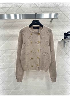 Louis Vuitton Openwork Cardigan and Pleated Skirt Knit Set LV2512470