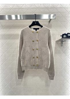 Louis Vuitton Openwork Double Breasted Cashmere Wool Cardigan LV2512453