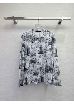 Louis Vuitton Printed Stretch Mesh Base Layer Top LV2512414