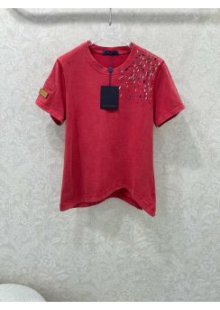 Louis Vuitton Rhinestone Logo Washed Cotton T Shirt LV2512210