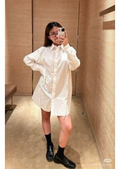Louis vuitton Style D25081924 Monogram Jacquard Long Sleeve Shirt Dress LV2512845
