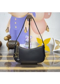 lv-black-zip-shoulder-bag-with-charm-chain-pilvj02125-01