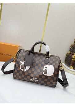 lv-brown-checked-graphic-twin-handle-bag-pilvj02145-01