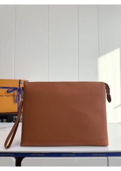 lv-brown-textured-wristlet-pouch-pilvj01216-01