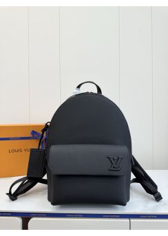 LV Louis Vuitton Takeoff Black Leather Men's Backpack M57079