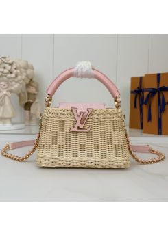 lv-beige-woven-look-top-handle-bag-with-pink-trim-pilvj01321-01