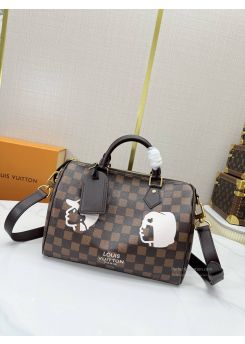 lv-brown-checked-graphic-twin-handle-bag-pilvj02145-01