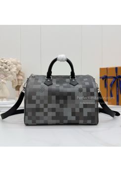 lv-grey-pixel-check-barrel-zip-bag-pilvj01642-01